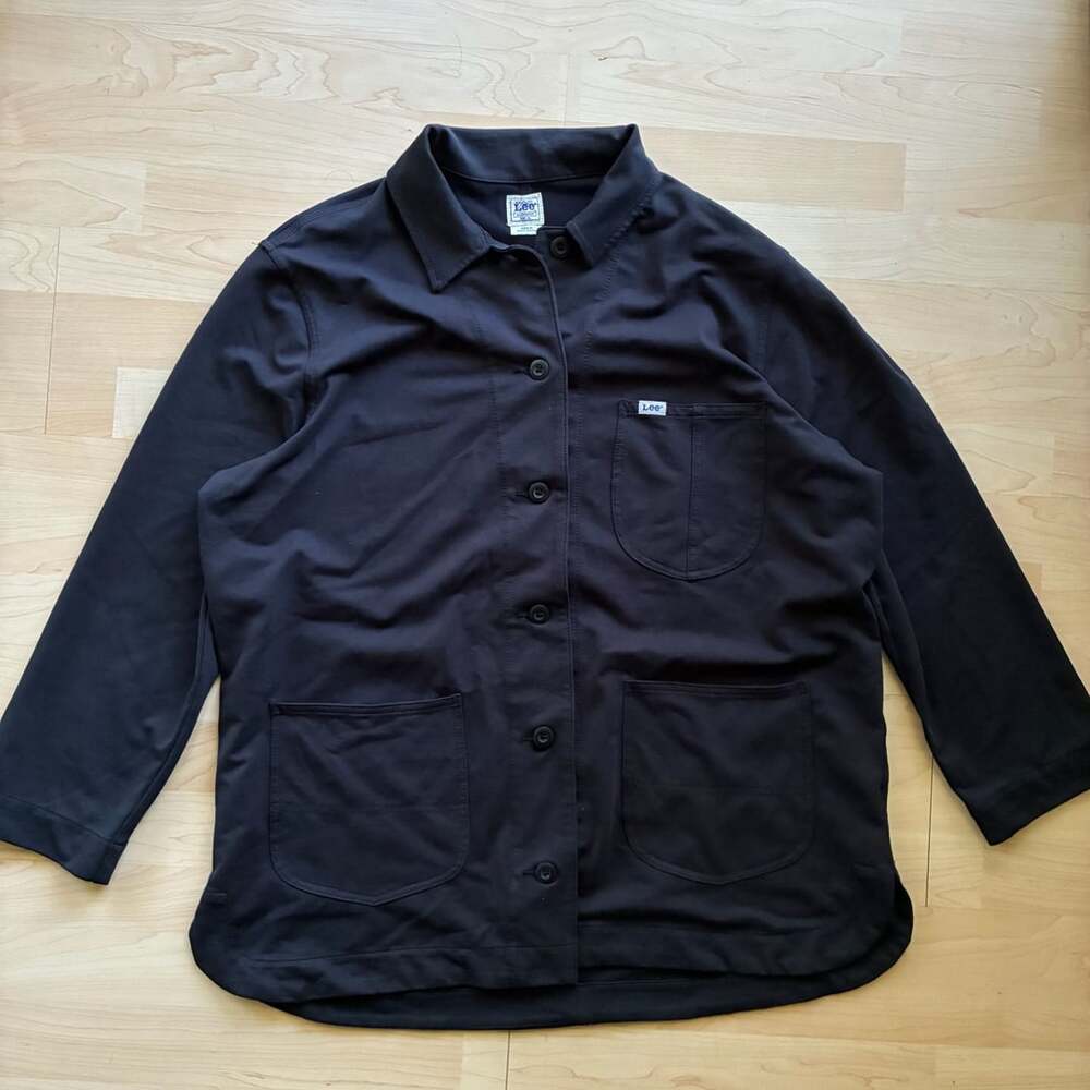 Lee Workwear Chore Jacket Size XL Black Cotton Blend Utility Barn Shirt
